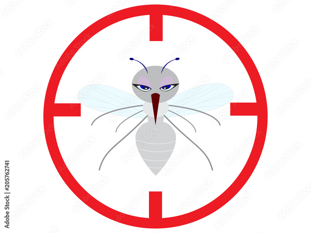 Female Mosquito in red target. Anti mosquitoes,Control mosquito insect,  warning and target focus  mosquito. Stock Vector |  Adobe Stock