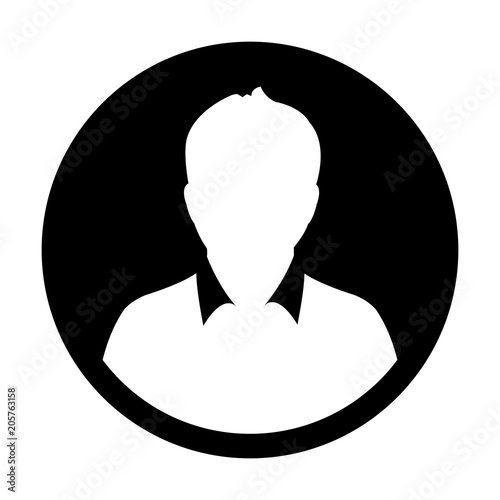 Profile icon vector male user person avatar in flat color glyph pictogram illustration