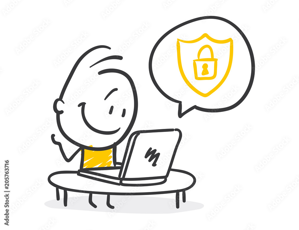 Strichfiguren / Strichmännchen: Cyber security. (Nr. 225) Strichfiguren / Strichmännchen: Cyber security. (Nr. 225)
