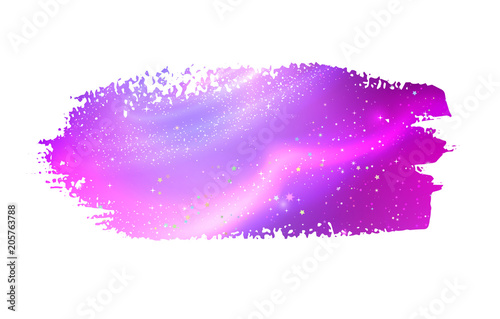 Hand drawn banner with outer space inside