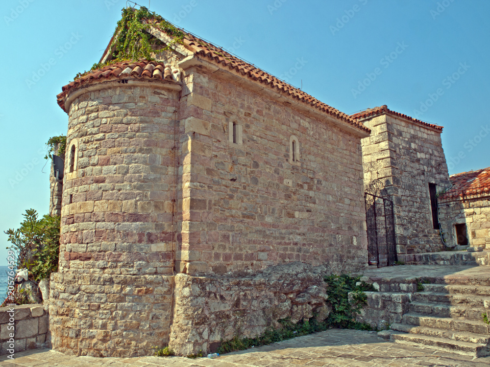 Medieval San Sava Church in Budva Sa, Montenegro