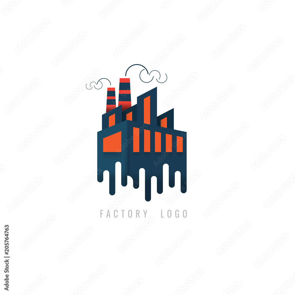 Fototapeta premium factory logo Creative concept for web. graphic representation of idea of internet media projects creation. vector. on white background. icon. symbol