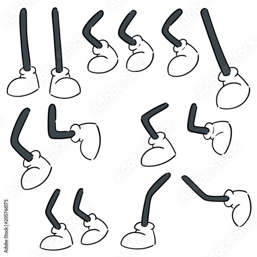 vector set of cartoon leg