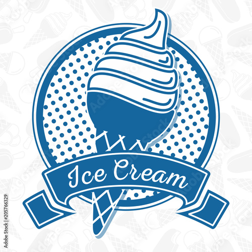 Ice cream retro poster or banner design concept. 