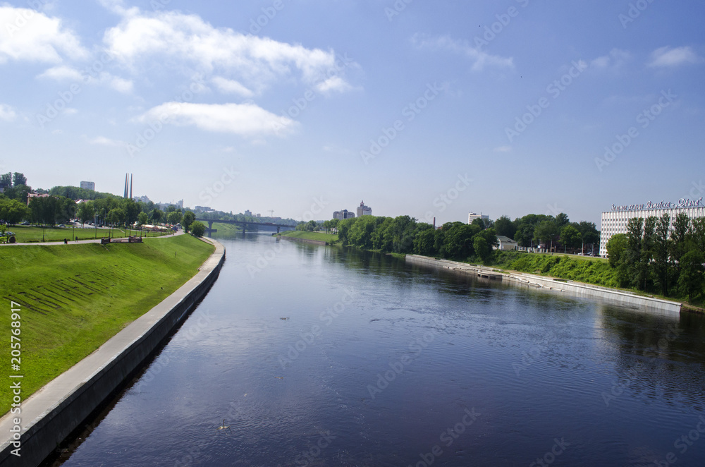 river in the city and bridge