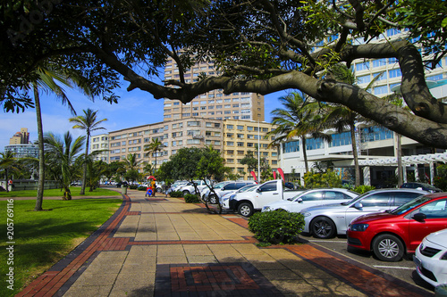 Snell parade street on Durban's "Golden Mile" beachfront, KwaZulu-Natal province of South Africa