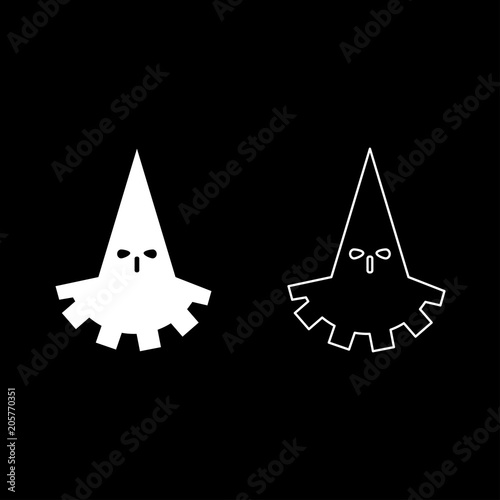 Executioner hangman icon set white color illustration flat style simple image