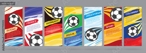 Soccer card design, football vector set.