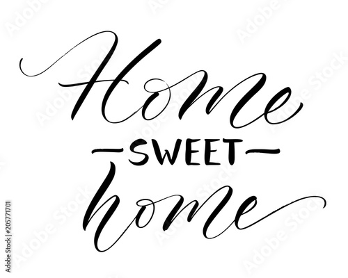 Sweet Home lettering. Handwritten modern calligraphy, brush painted letters. Vector illustration. Template for greeting card, poster, logo, badge, icon, banner tag