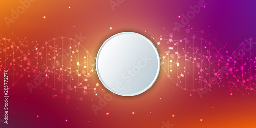 Molecular structure background. Abstract background with molecule DNA.