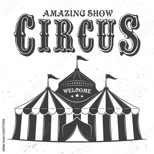 Circus tent or marquee vector black illustration