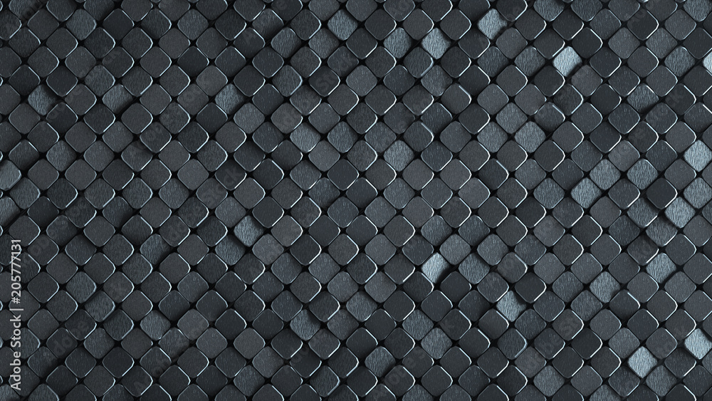 Rhombus pattern metallic grey surface 3D render Rhombus pattern metallic grey surface 3D render