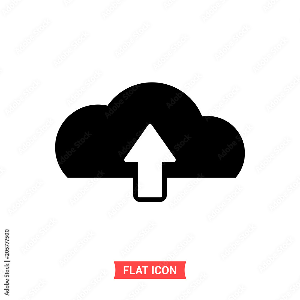 Backup vector icon, upload cloud symbol. Flat sign illustration for web or mobile app on white background Backup vector icon, upload cloud symbol. Flat sign illustration for web or mobile app on white background