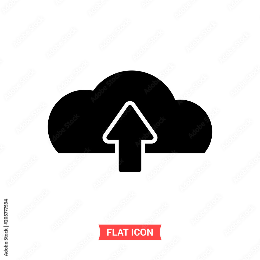 Backup vector icon, upload cloud symbol. Flat sign illustration for web or mobile app on white background Backup vector icon, upload cloud symbol. Flat sign illustration for web or mobile app on white background
