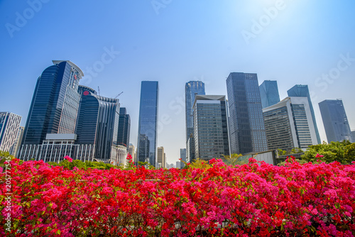 The modern buildings of the city skyscrapers. © 昊 周