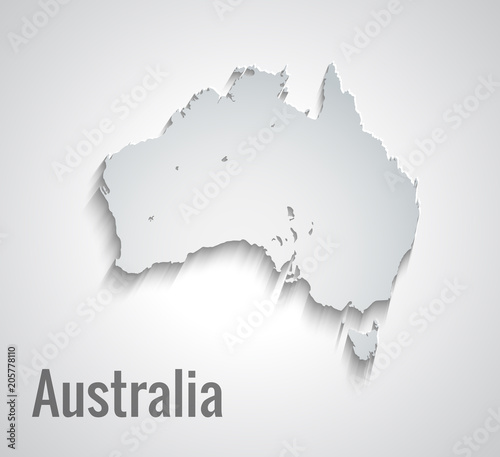 Map of Australia. Abstract vector paper map