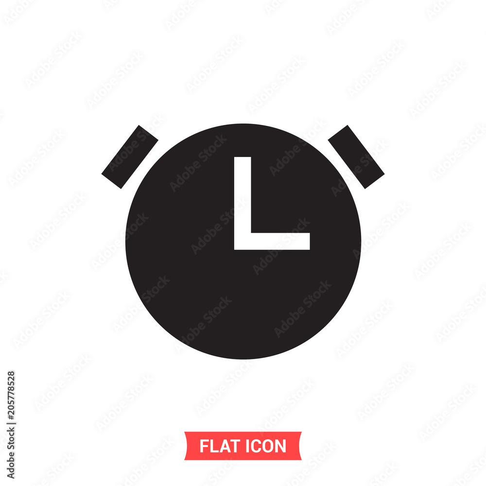 Clock vector icon, time symbol. Flat sign illustration for web or mobile app on white background Clock vector icon, time symbol. Flat sign illustration for web or mobile app on white background