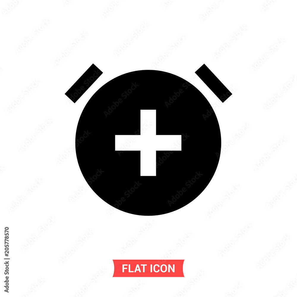 Fototapeta premium Add alarm vector icon, time symbol. Flat sign illustration for web or mobile app on white background