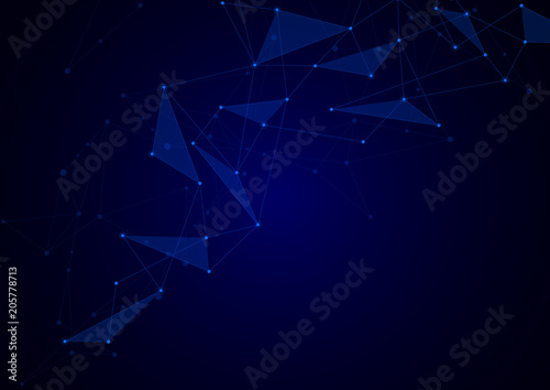 Abstract connection background with lines and dots. Geometric network connection