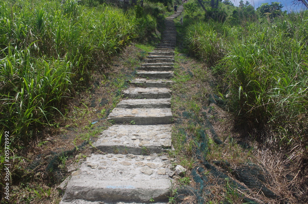 This is the Ngong Ping Trail in Lantau Island, Hong Kong. This is the Ngong Ping Trail in Lantau Island, Hong Kong.