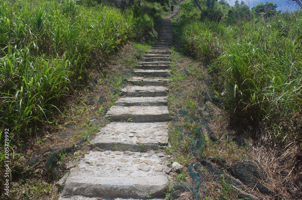 This is the Ngong Ping Trail in Lantau Island, Hong Kong.