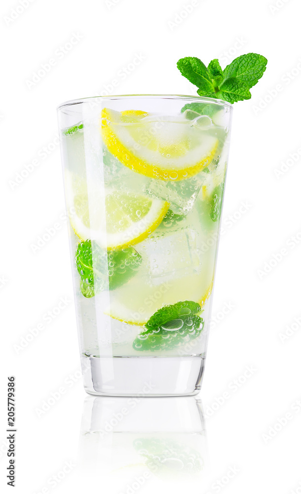 glass of cold lemonade isolated on white glass of cold lemonade isolated on white