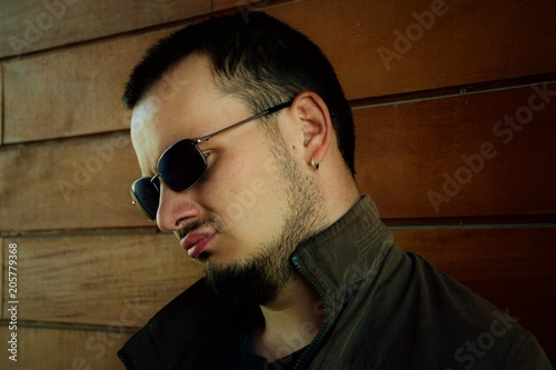 young men with sunglasses portrait
