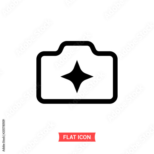 Camera enhance vector icon, photo symbol. Flat sign illustration for web or mobile app on white background