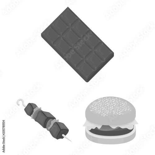 Fast food monochrome icons in set collection for design.Food from semi-finished products vector symbol stock web illustration.