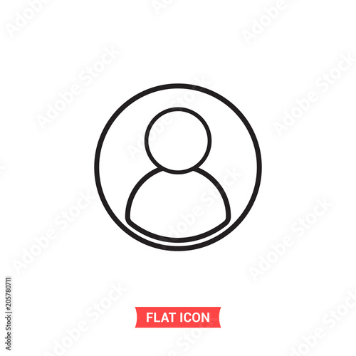 User vector icon, profile symbol. Flat sign illustration for web or mobile app on white background