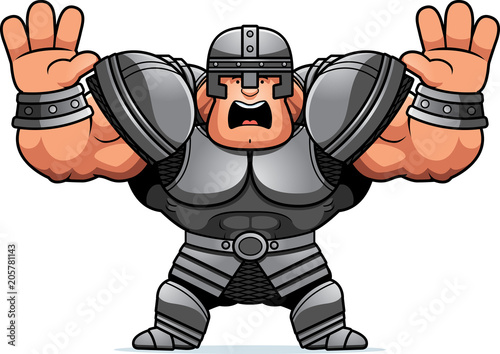 Cartoon Warrior Scared
