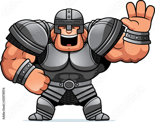 Cartoon Warrior Waving