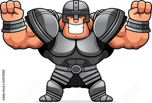 Cartoon Warrior Celebrating