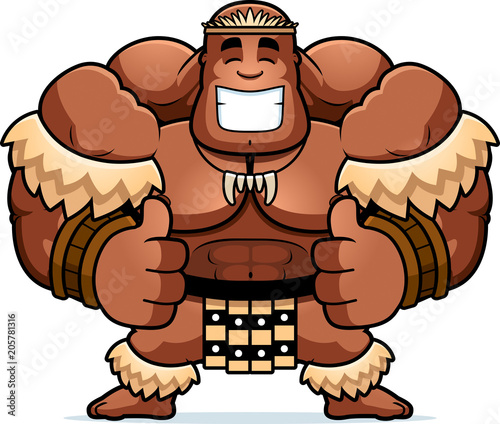 Cartoon Zulu Warrior Thumbs Up