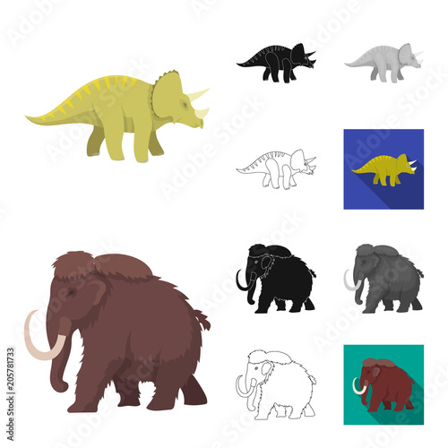 Different dinosaurs cartoon,black,flat,monochrome,outline icons in set collection for design. Prehistoric animal vector symbol stock web illustration.
