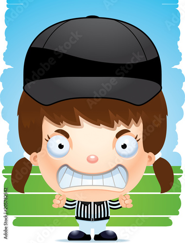 Angry Cartoon Girl Referee
