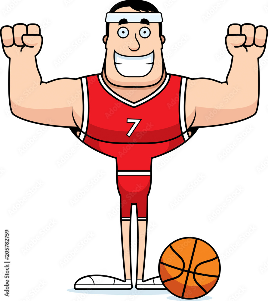 Cartoon Smiling Basketball Player