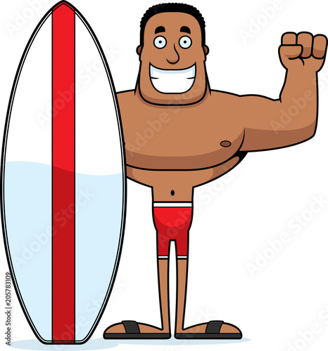 Cartoon Smiling Surfer
