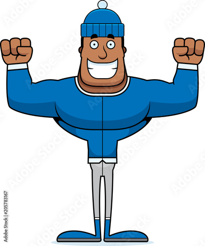 Cartoon Smiling Winter Man