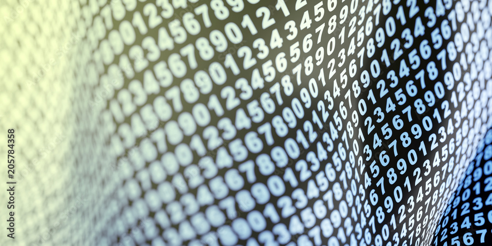 Infinite random numbers 3d rendering, original background, technology and science concepts Infinite random numbers 3d rendering, original background, technology and science concepts