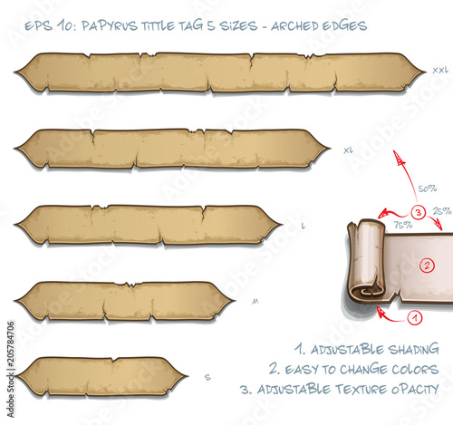 Papyrus Tittle Tag Five Sizes - Arched Edges