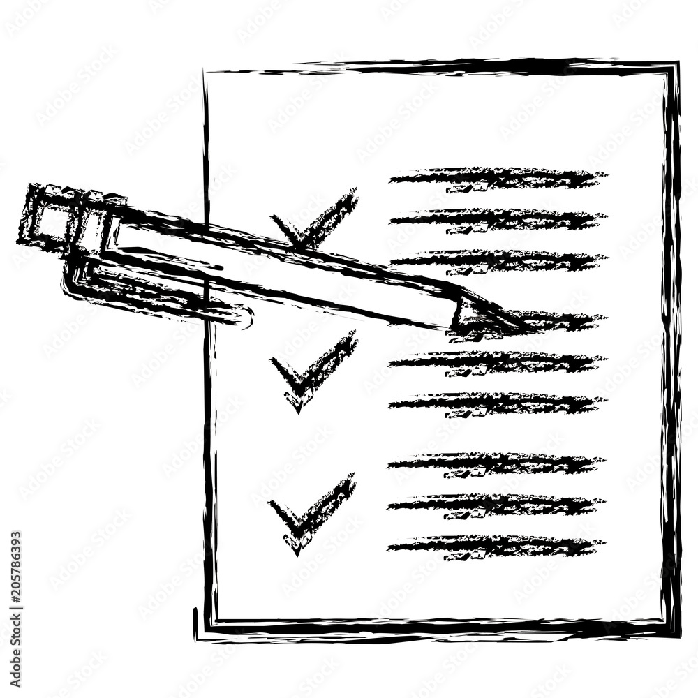 checklist paper with pen vector illustration design checklist paper with pen vector illustration design