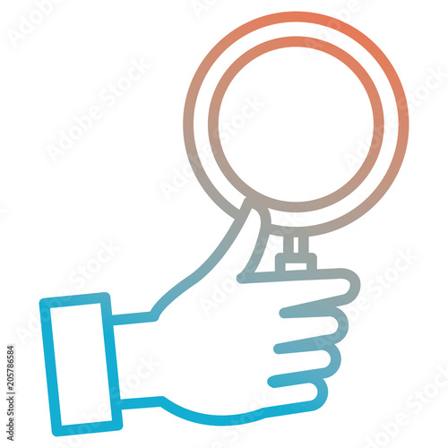 hand with magnifying glass vector illustration design