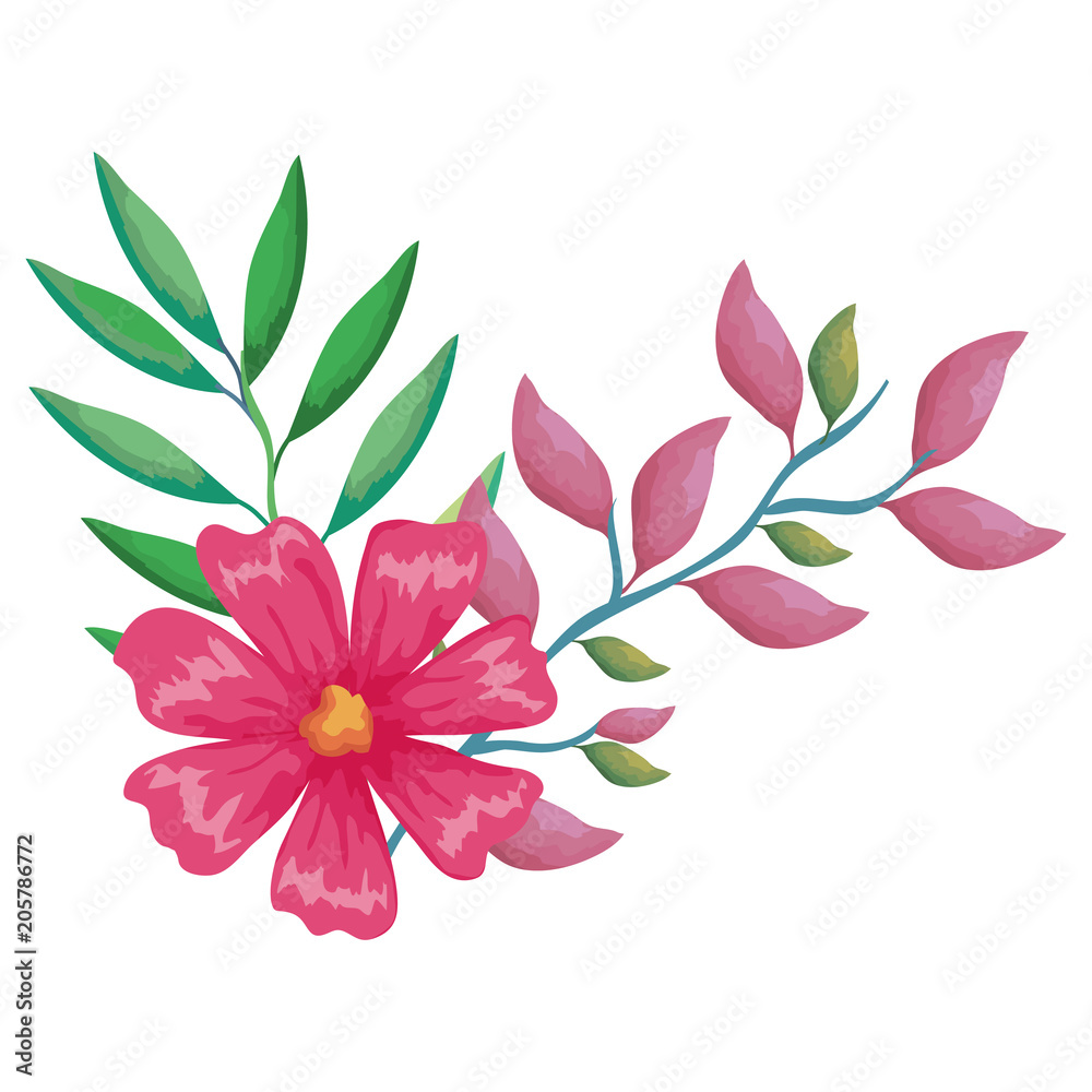 flower and leafs decorative icon vector illustration design flower and leafs decorative icon vector illustration design