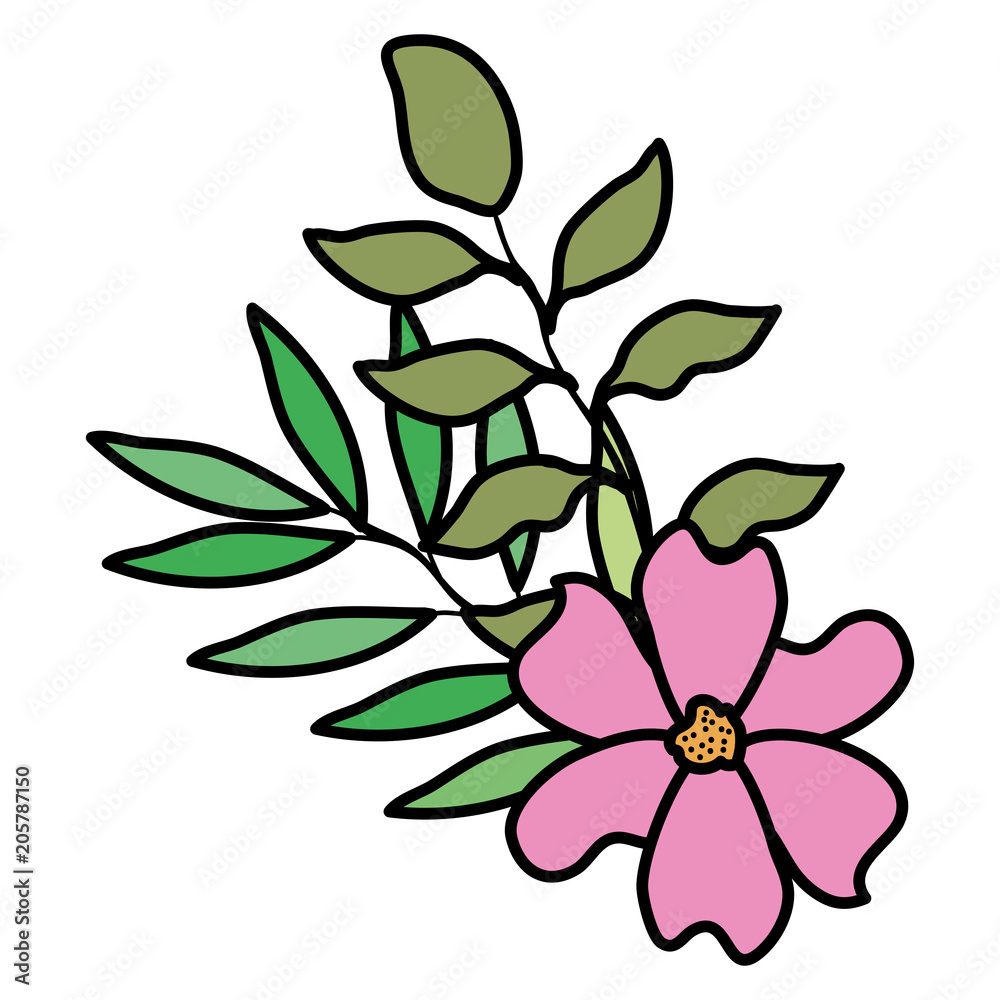 flower and leafs decorative icon vector illustration design flower and leafs decorative icon vector illustration design