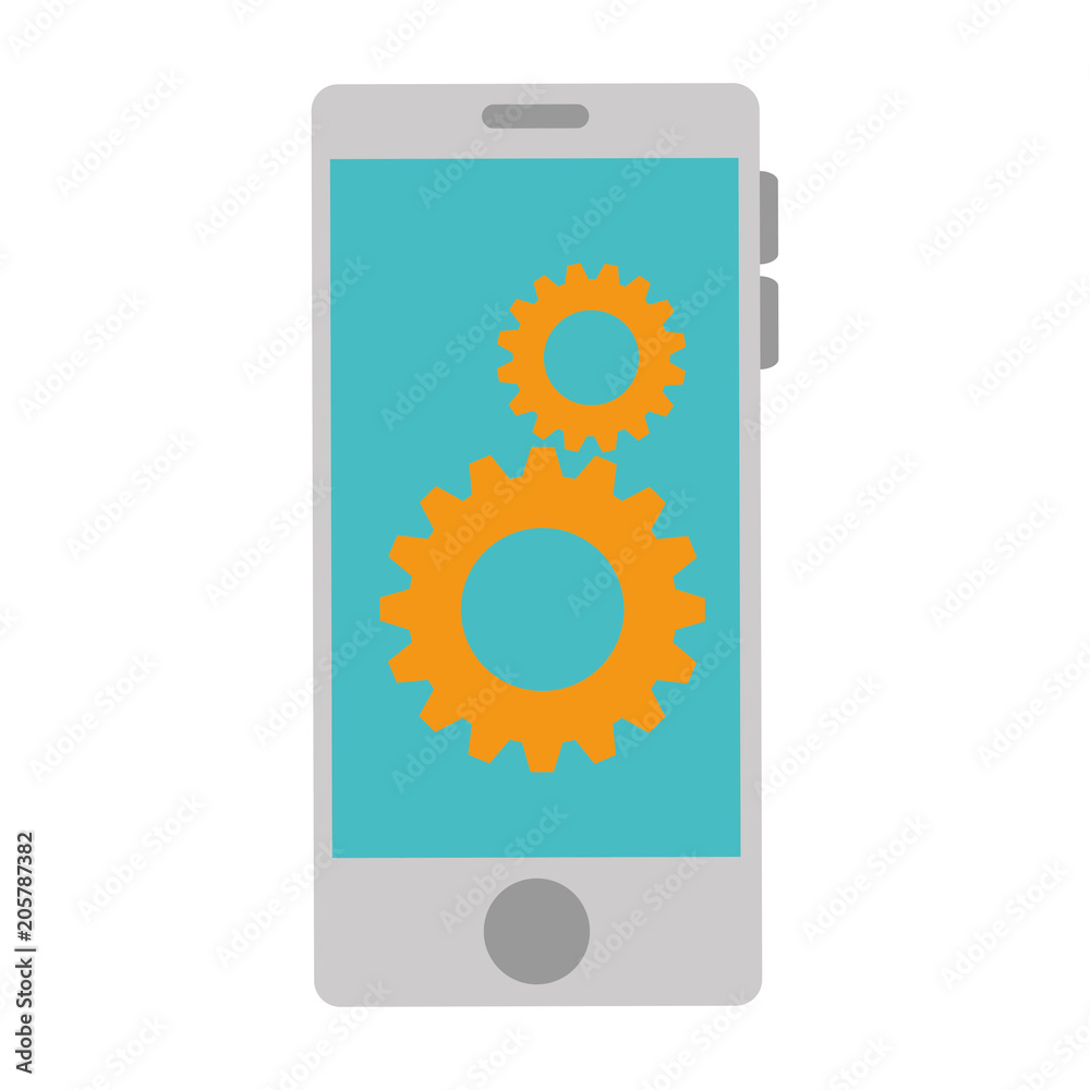 smartphone with gears setup vector illustration design smartphone with gears setup vector illustration design