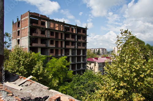 Abandoned ruined hostel in Sukhum, Abkhazia