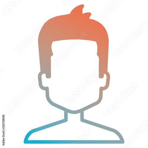 young man shirtless avatar character vector illustration design