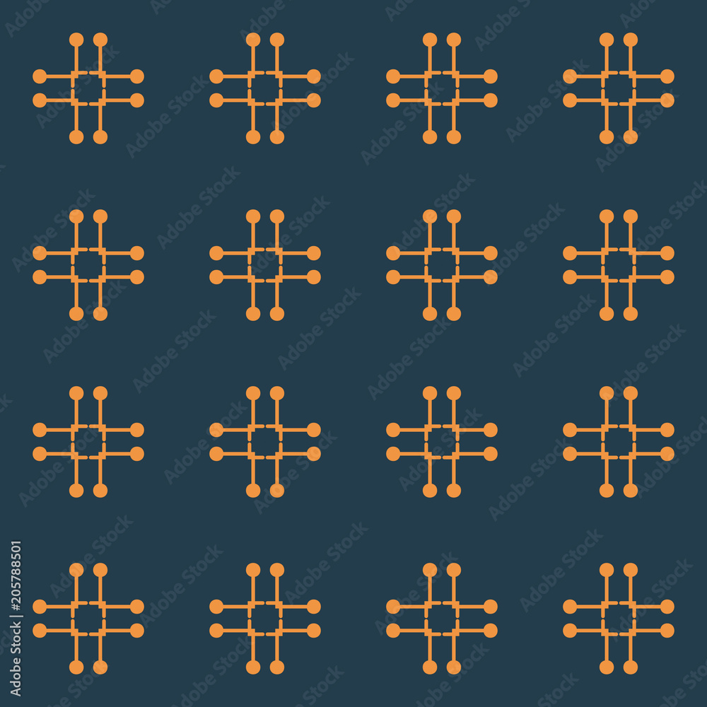 Geometric seamless pattern with lines, stripes and dots, circles. Dark blue color Geometric seamless pattern with lines, stripes and dots, circles. Dark blue color