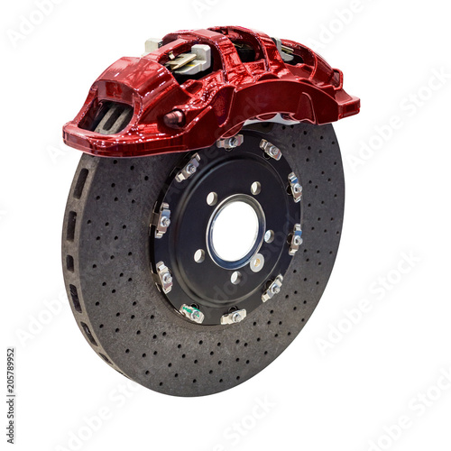 Steel brake disc complete with brake pads.